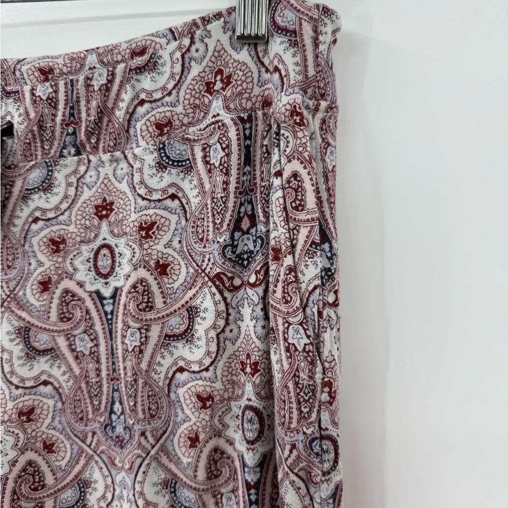 Soma Paisley Pajama Set in Maroon/Navy Multi | Top Large / Pants Medium